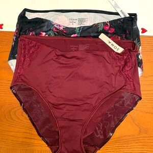 Soma Black Floral High-Waist Briefs